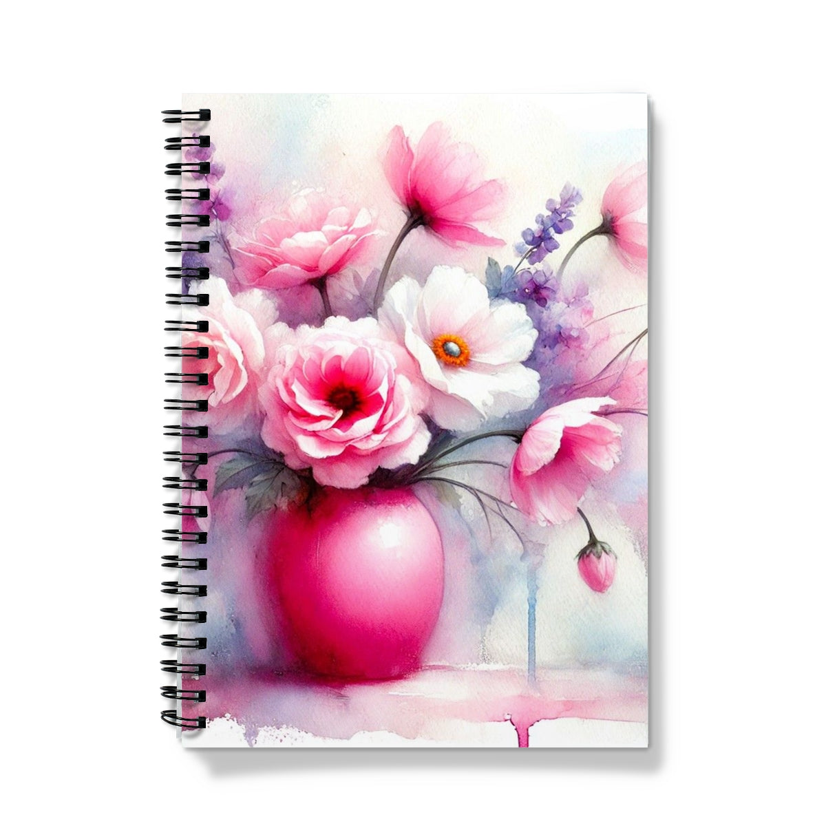 Watercolour Pink Flowers Notebook