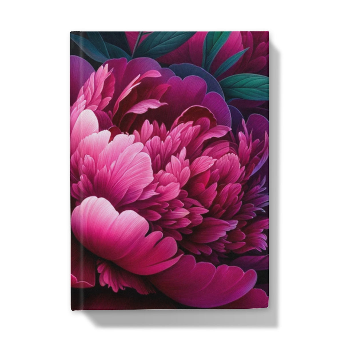 Dark Pink Peony Hardback Journal