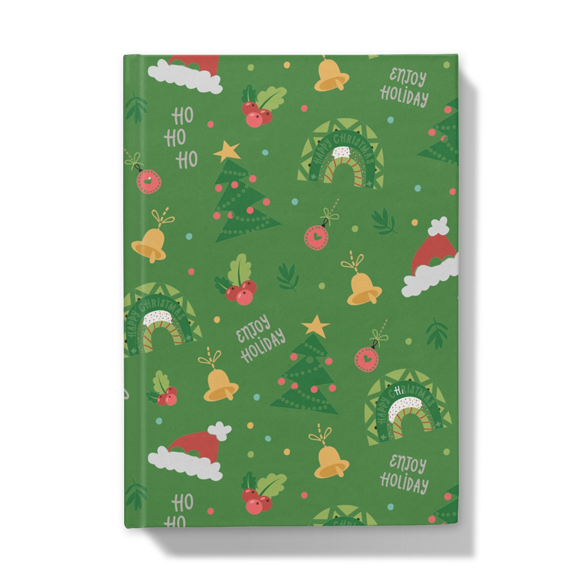 Green Christmas Ho Ho Ho Hardback Journal