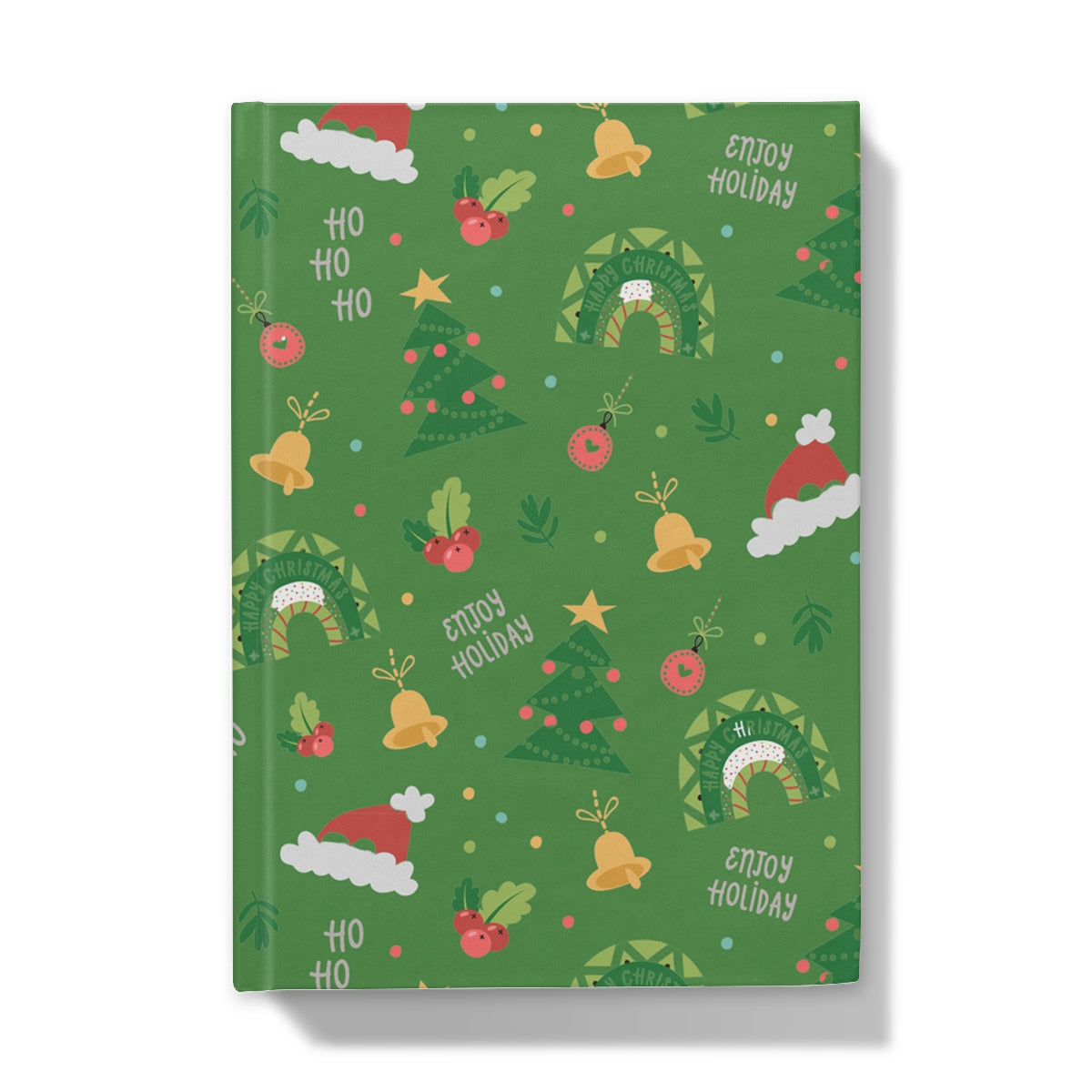 Green Christmas Ho Ho Ho Hardback Journal