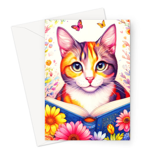 Cat Reader Greeting Cards