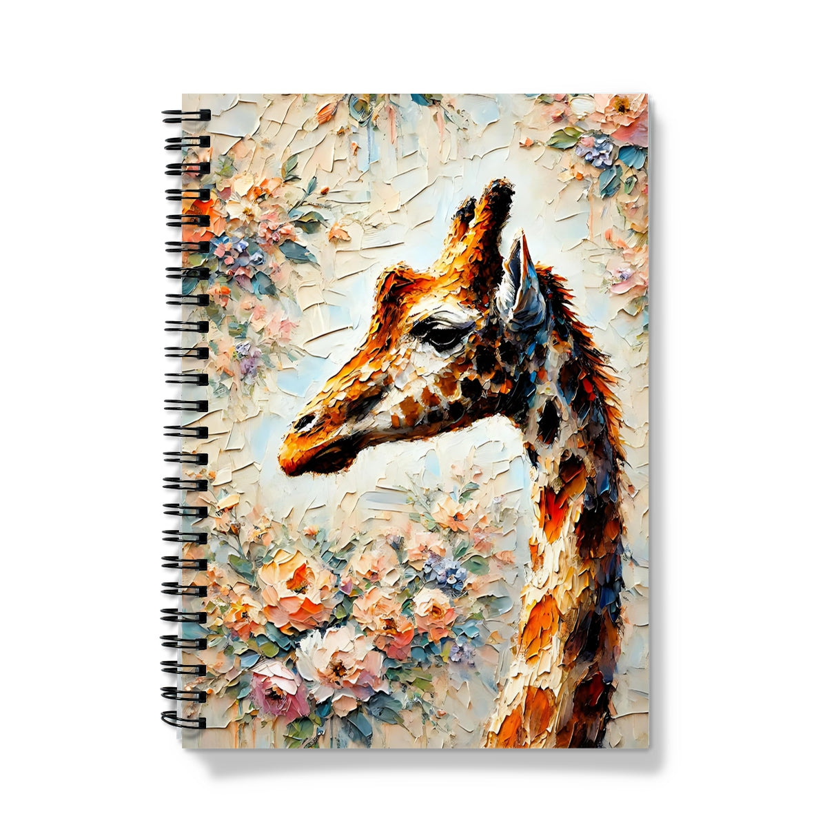 Giraffe Flowers Spiral Notebook