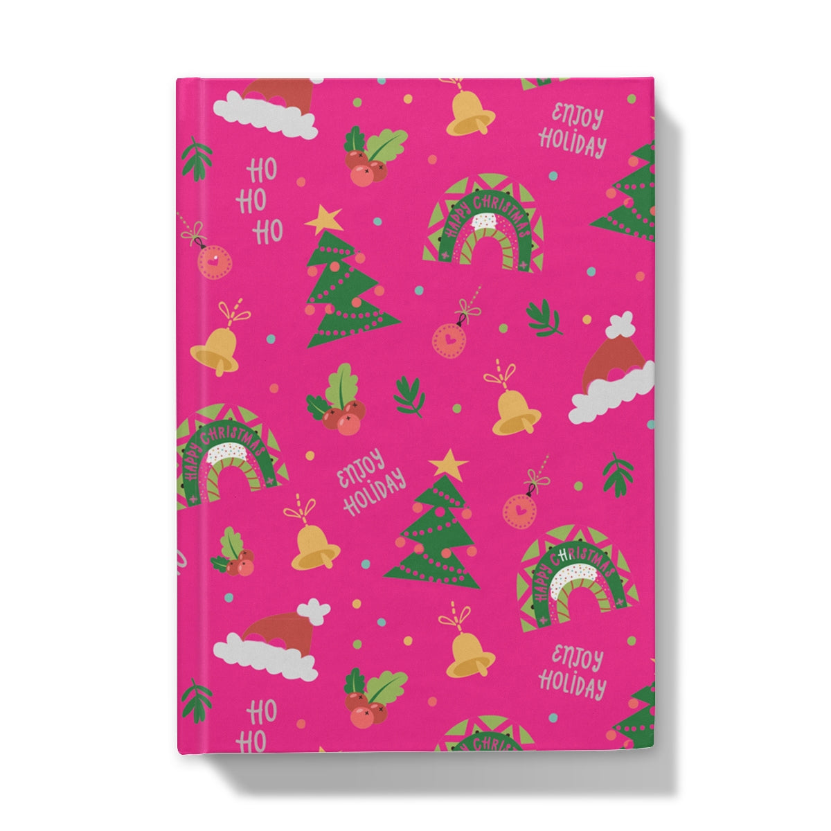 Pink Christmas Ho Ho Ho Hardback Journal