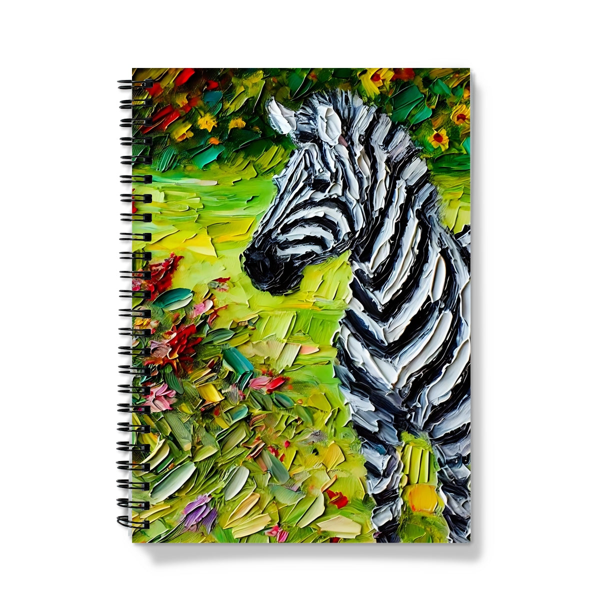 Painted Wildflowers Zebra Spiral Notebook