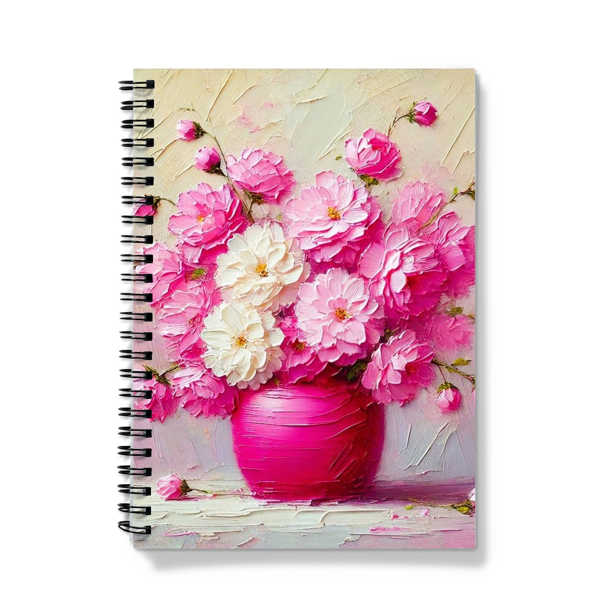 Pink Flowers in Vase Notebook