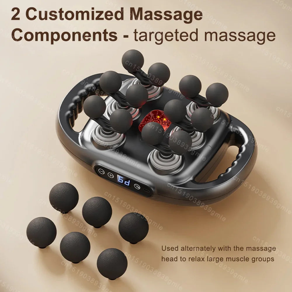 Electric Massage Gun Muscle Relaxation High Frequency Back Massage Deep Tissue Muscle 8/12 Heads