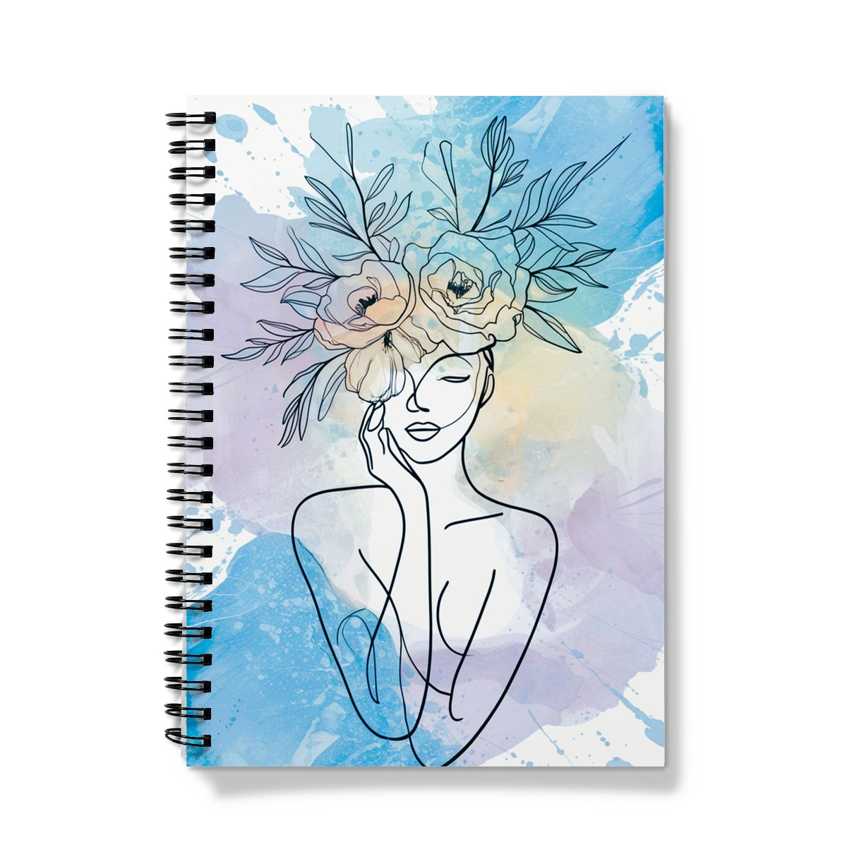 Minimal Flower Head Woman Notebook