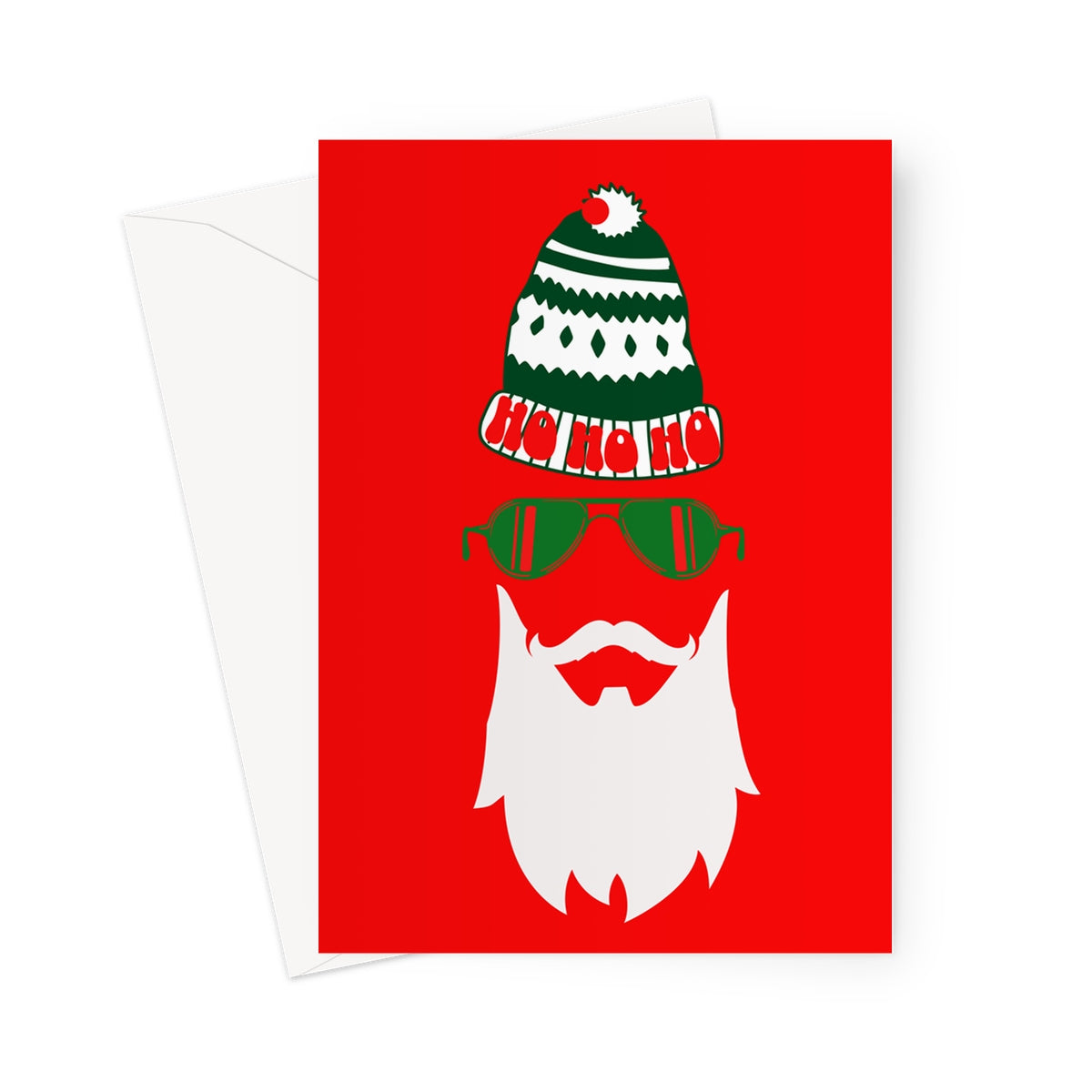 Red Father Christmas Ho Ho Ho Greeting Cards - Pack of 10 Cards