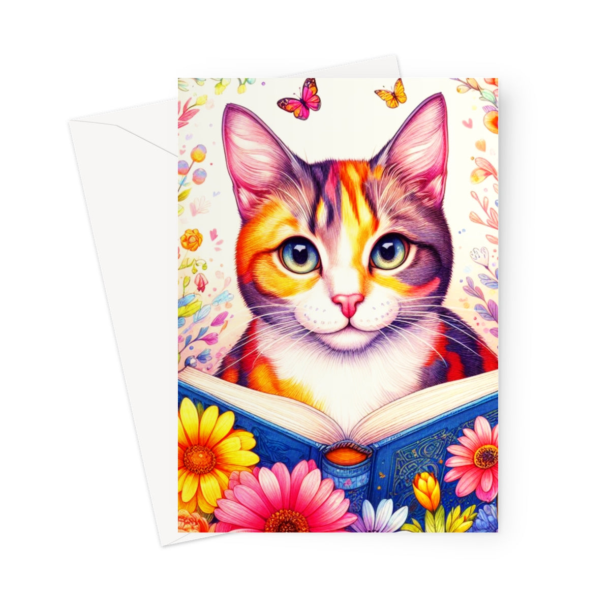 Cat Reader Greeting Cards