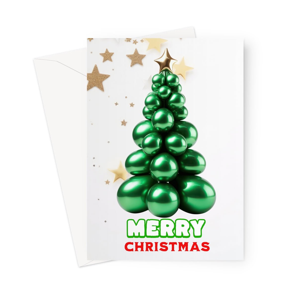 Balloons Merry Christmas Greeting Cards - Pack of 10 Cards