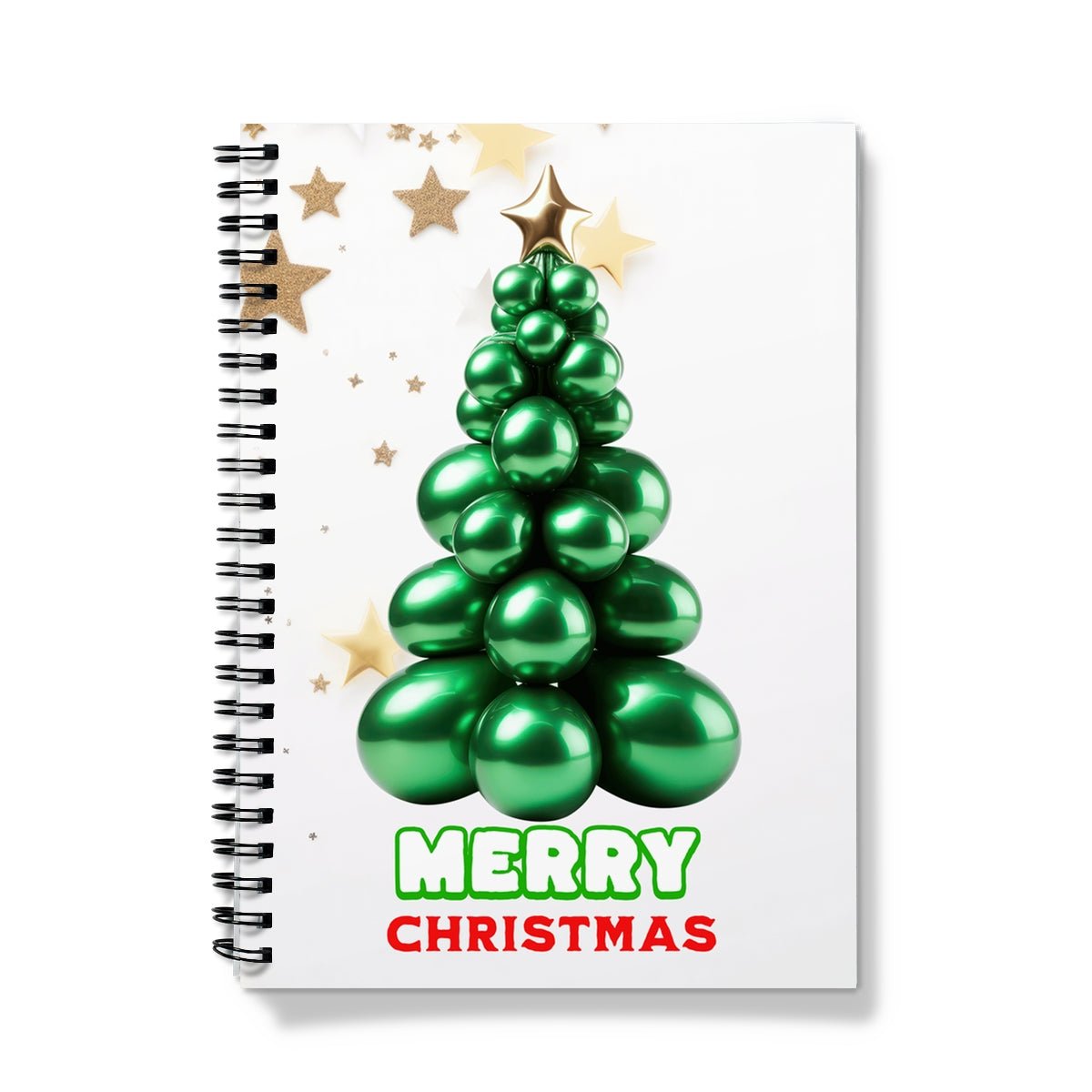 Balloons Merry Christmas Spiral Notebook