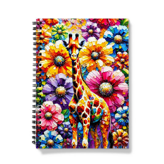 Big Floral Giraffe Spiral Notebook
