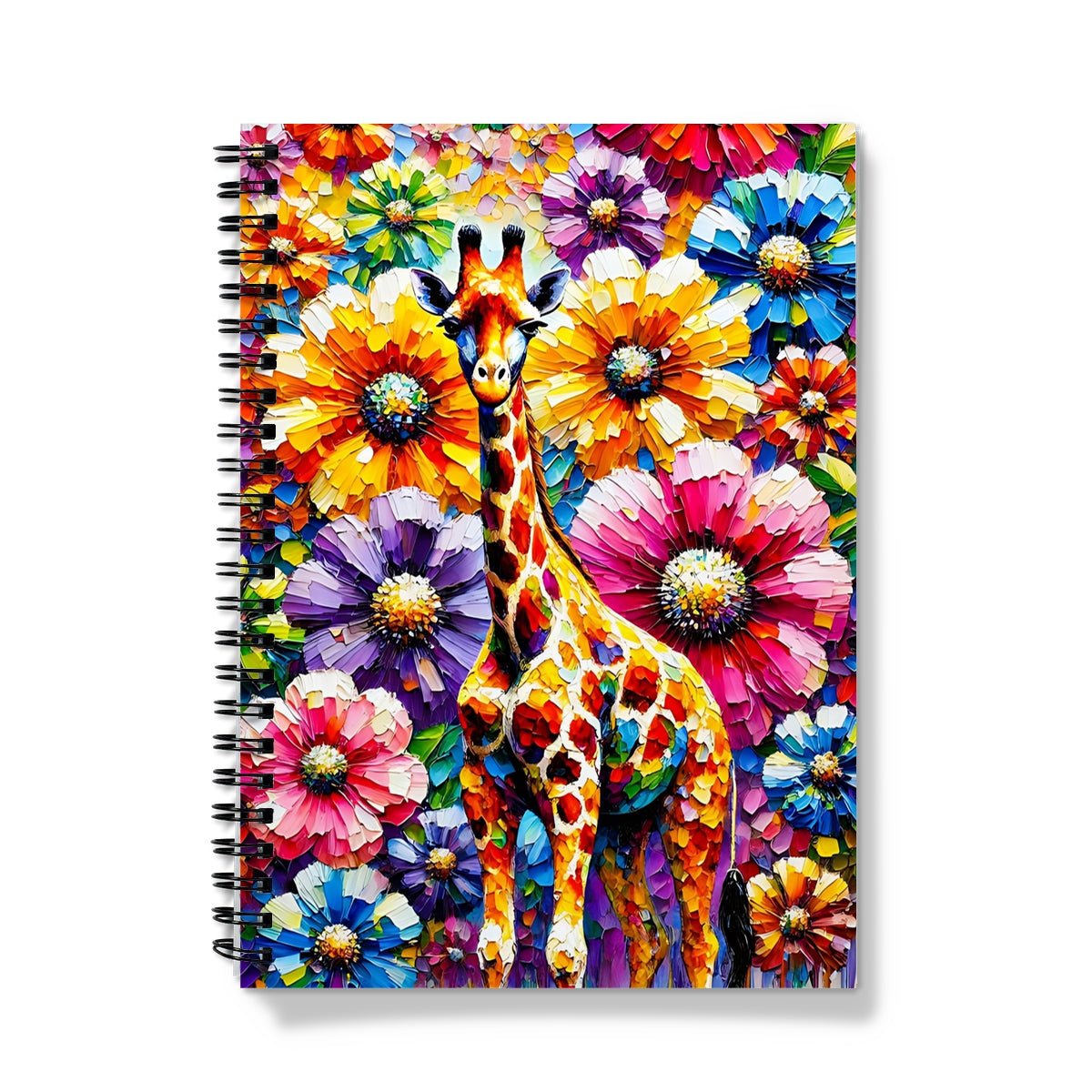 Big Floral Giraffe Spiral Notebook