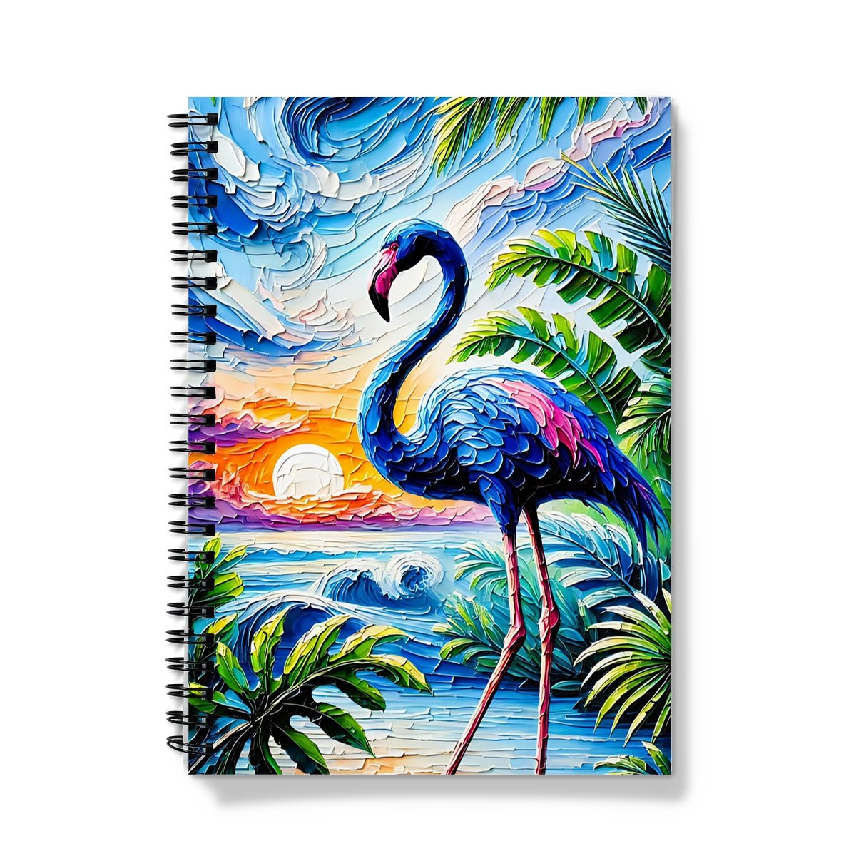 Blue Flamingo Spiral Notebook