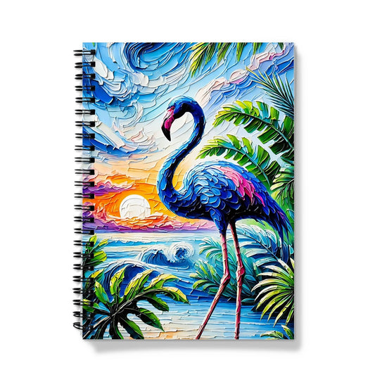 Blue Flamingo Spiral Notebook