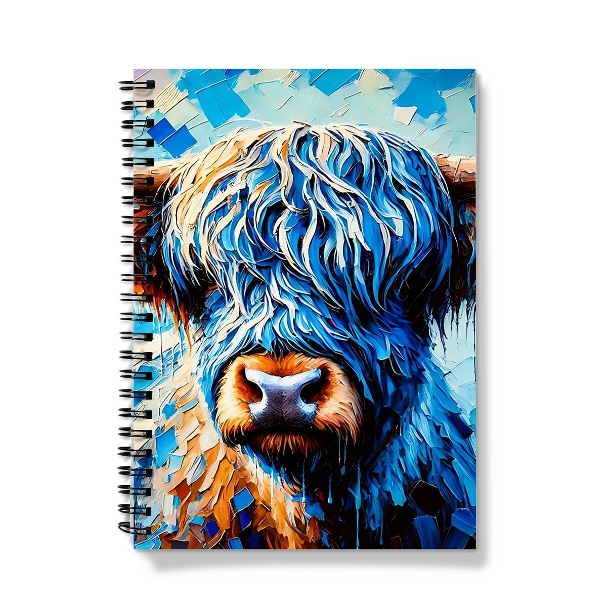 Blue Highland Cow Spiral Notebook