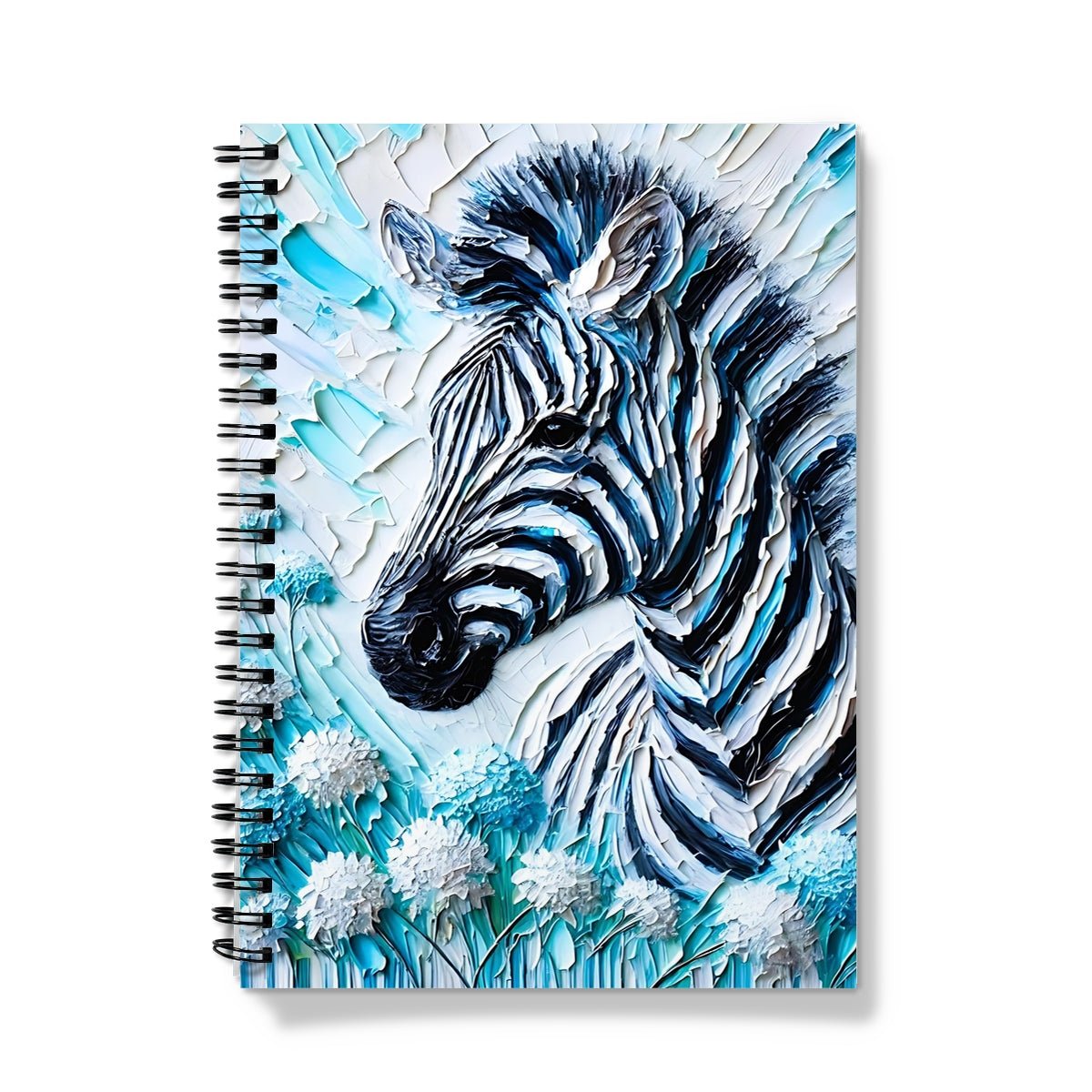 Blue Impasto Zebra Spiral Notebook