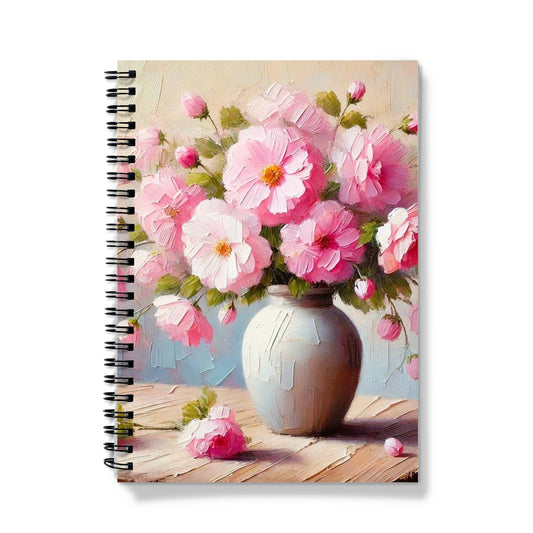 Pink Flowers Vase Notebook