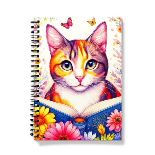 Cat Reader Spiral Notebook
