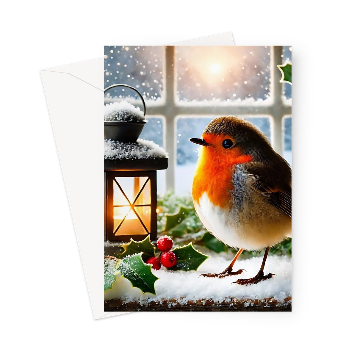 Christmas Robin Snowy Greeting Cards - Pack of 10 Cards