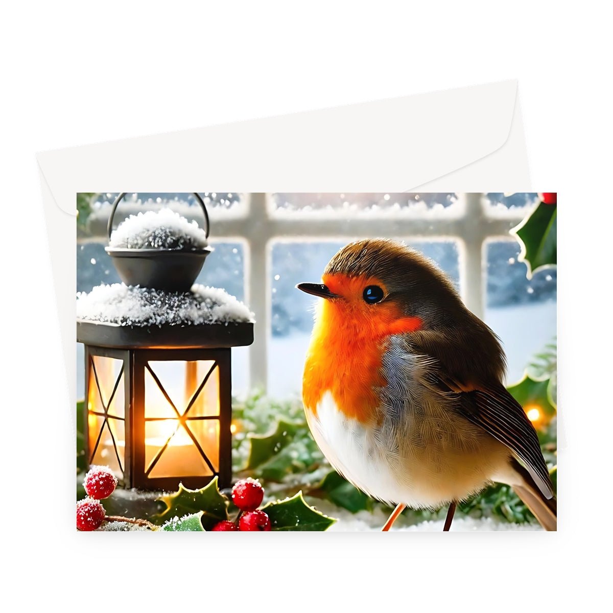 Christmas Robin Snowy Greeting Cards - Pack of 10 Cards