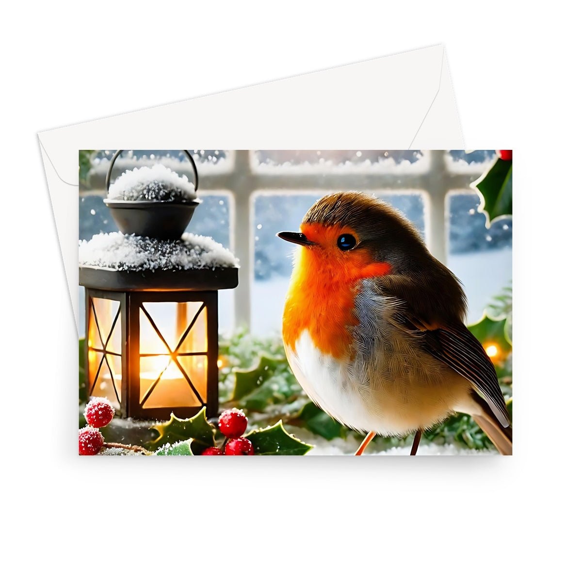 Christmas Robin Snowy Greeting Cards - Pack of 10 Cards