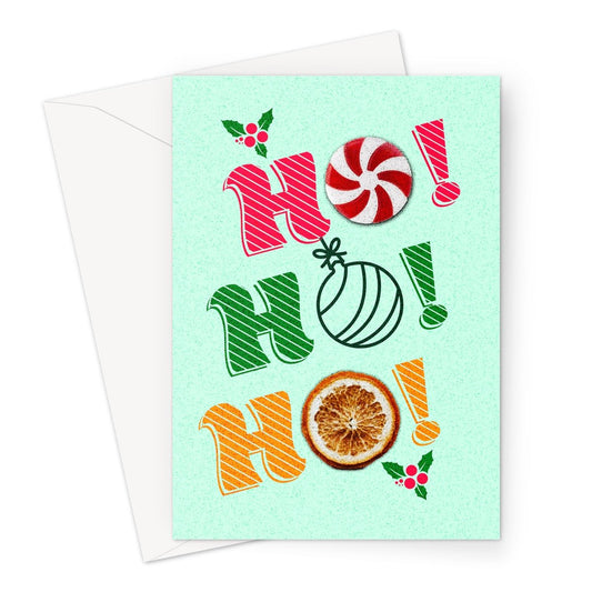 Cute Christmas Ho Ho Ho Greeting Cards - Pack of 10 Cards