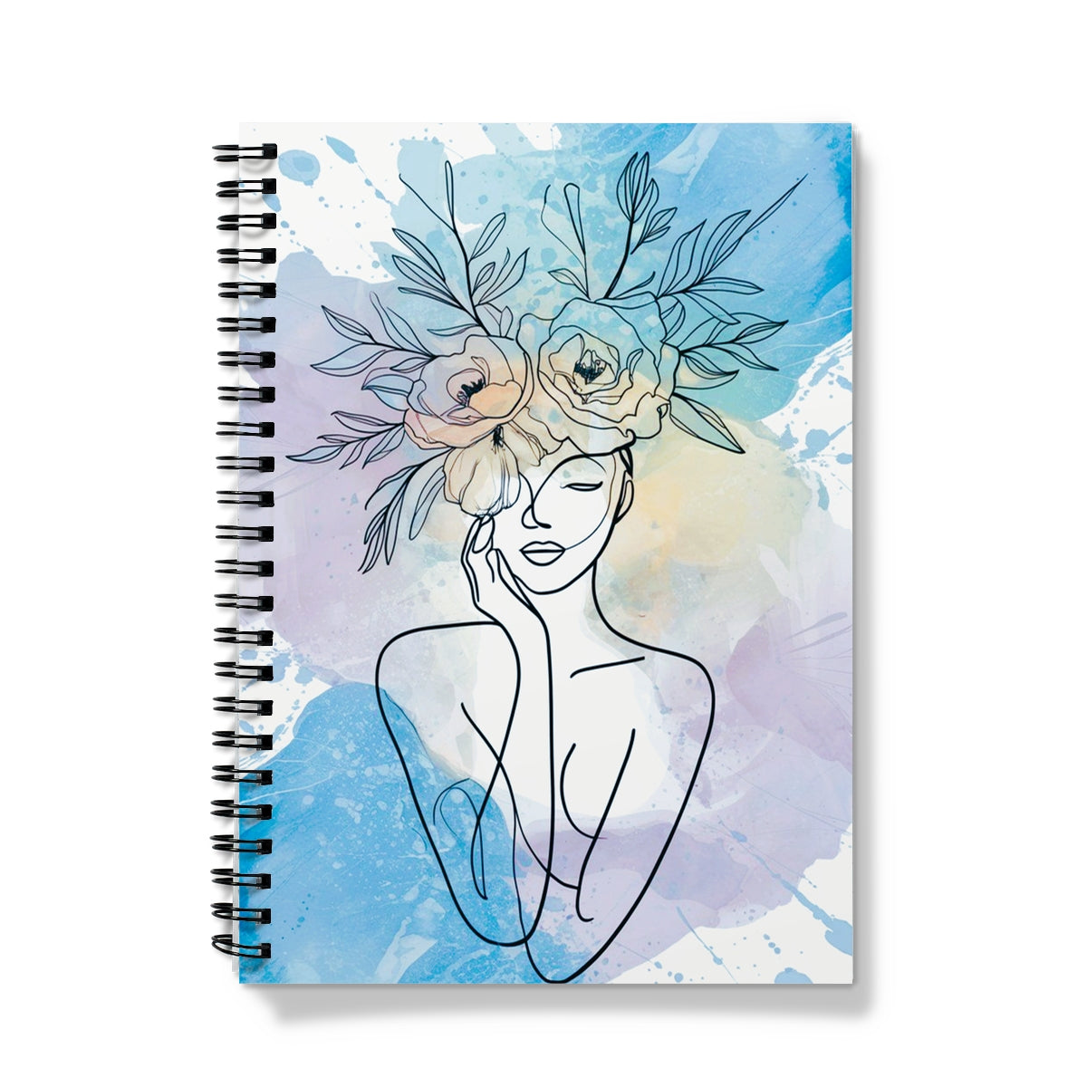 Minimal Flower Head Woman Notebook