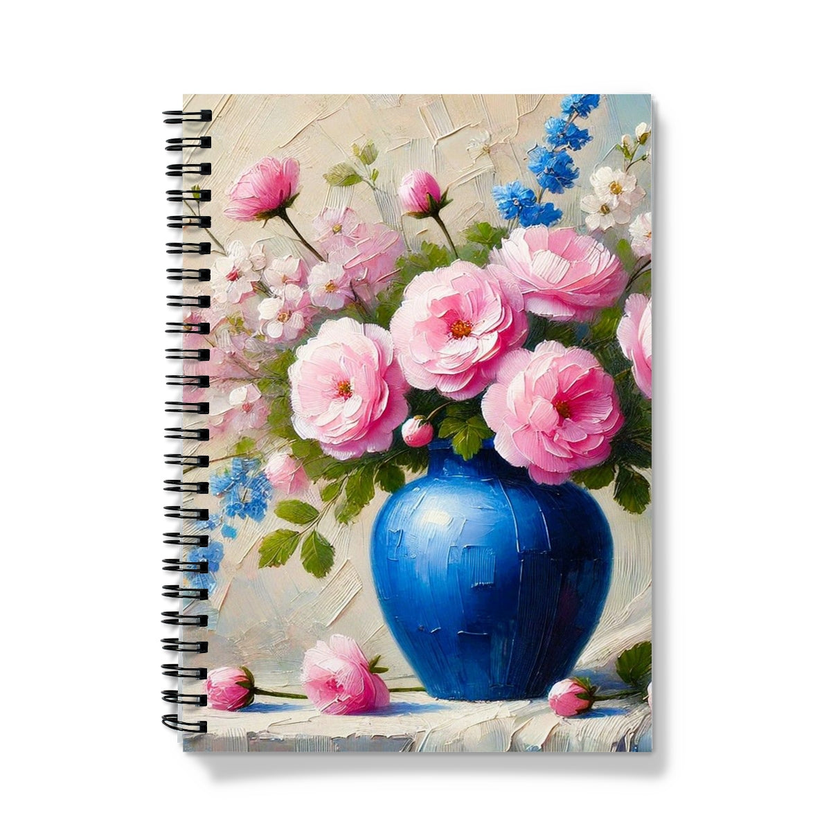 Pink Blue Flowers Notebook