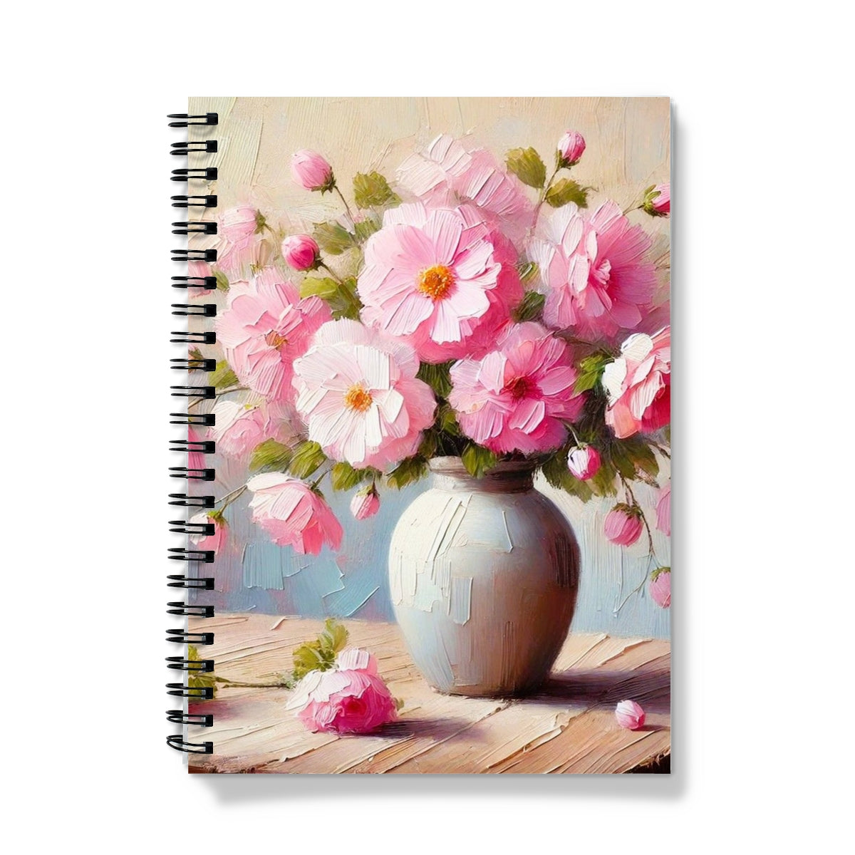 Pink Flowers Vase Notebook