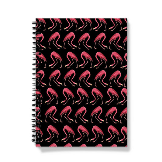 Flamingo Parade Black Notebook