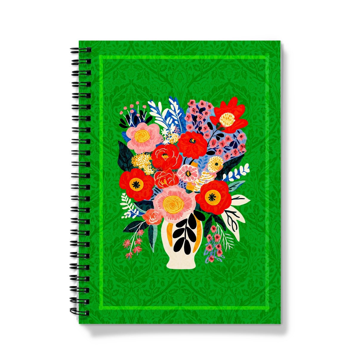 Green Floral Vase Notebook