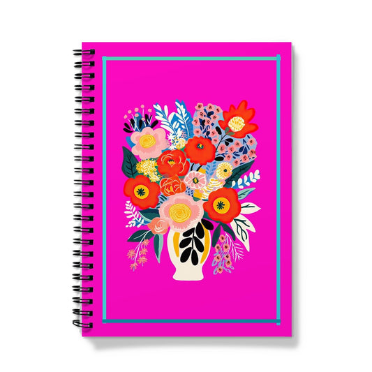 Hot Pink Floral Vase Notebook