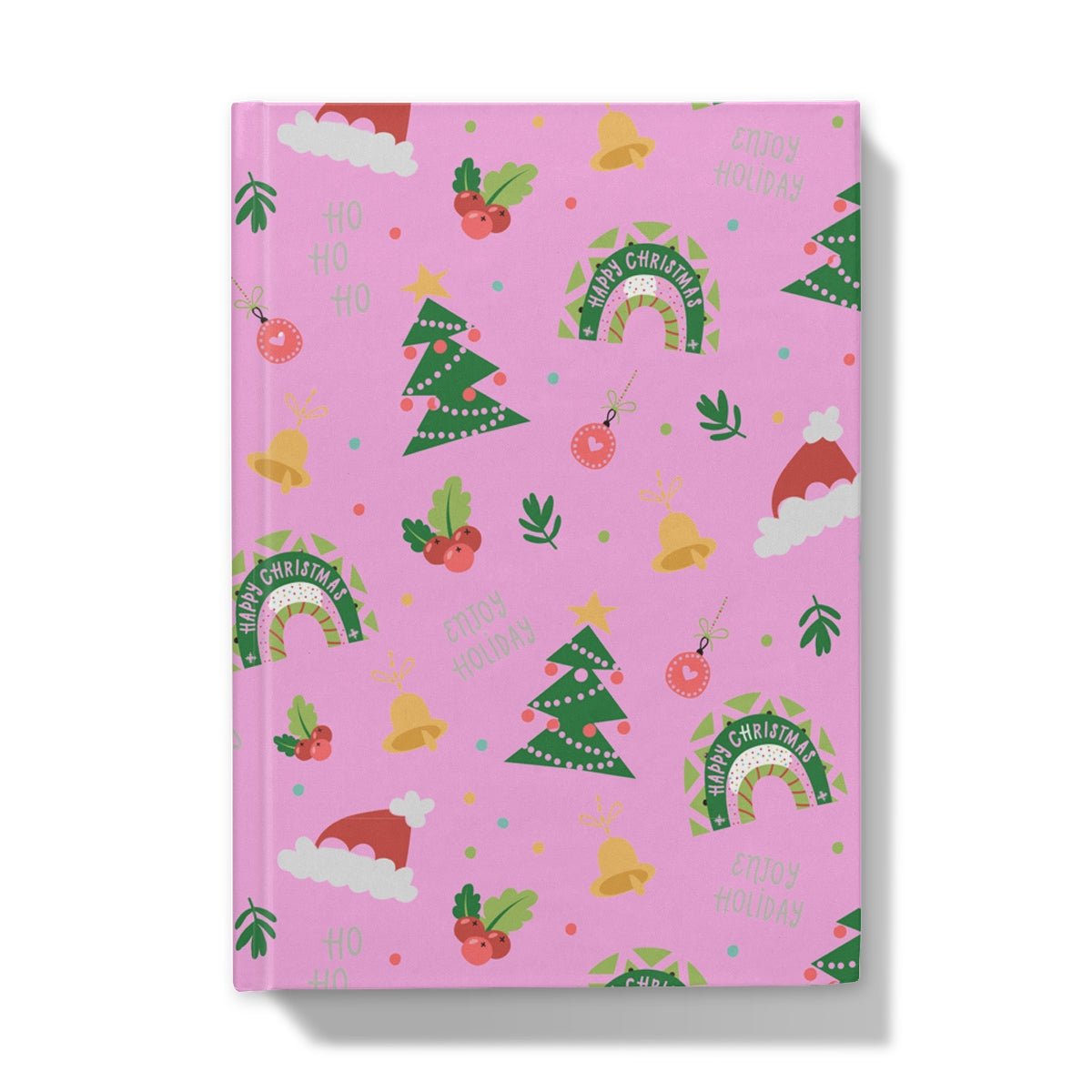Light Pink Christmas Ho Ho Ho Hardback Journal