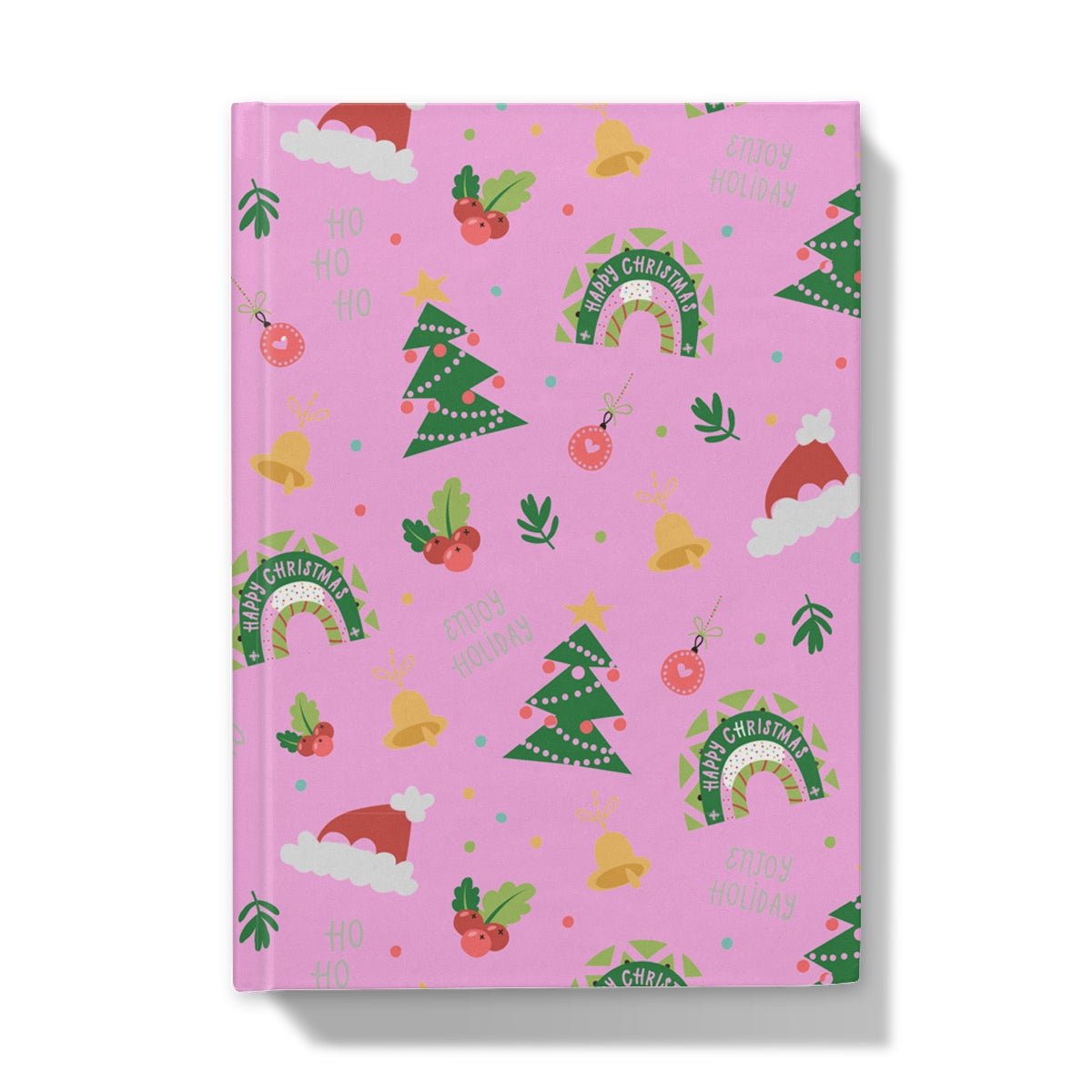 Light Pink Christmas Ho Ho Ho Hardback Journal