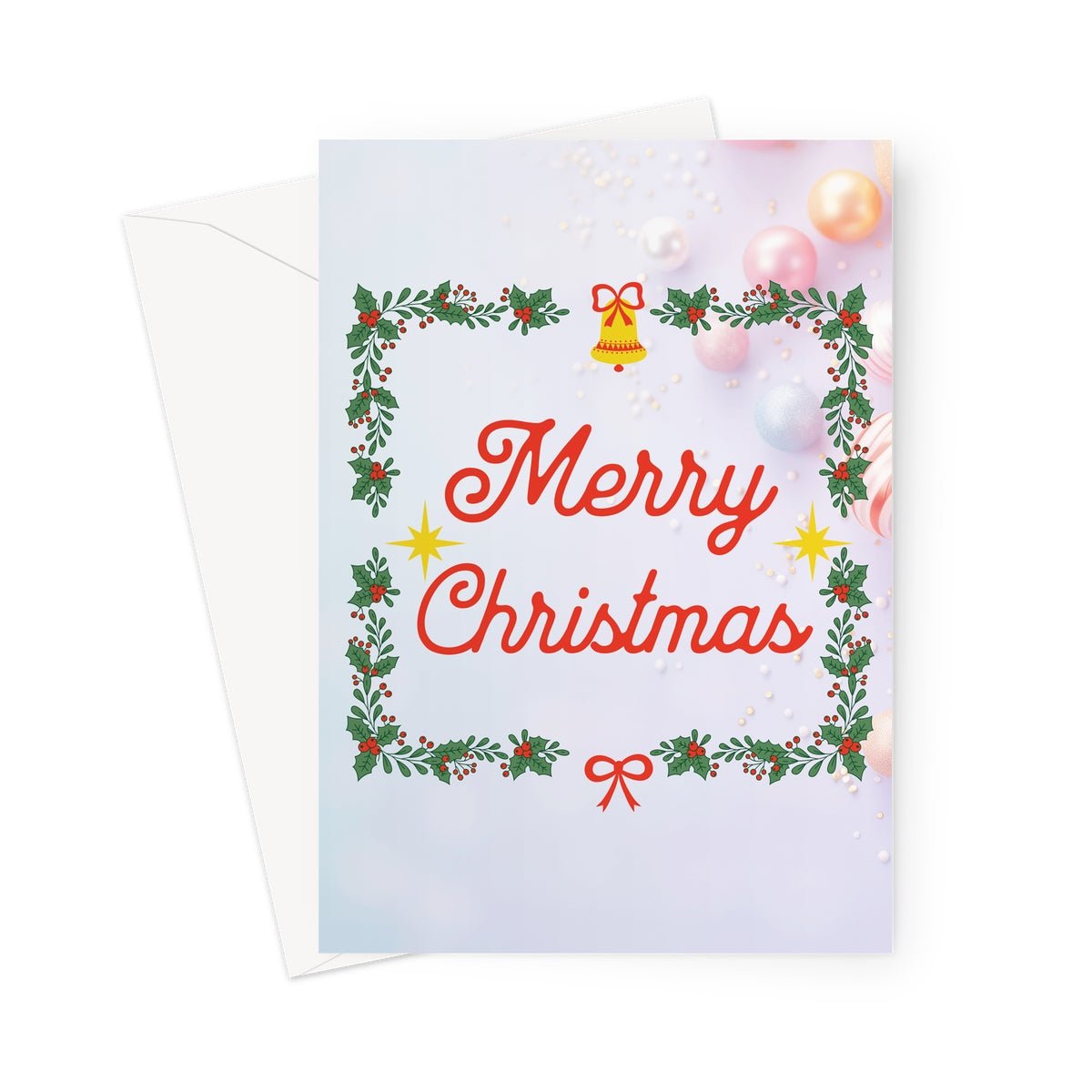 Merry Christmas Beads Greeting Cards - Pack of 10 Cards