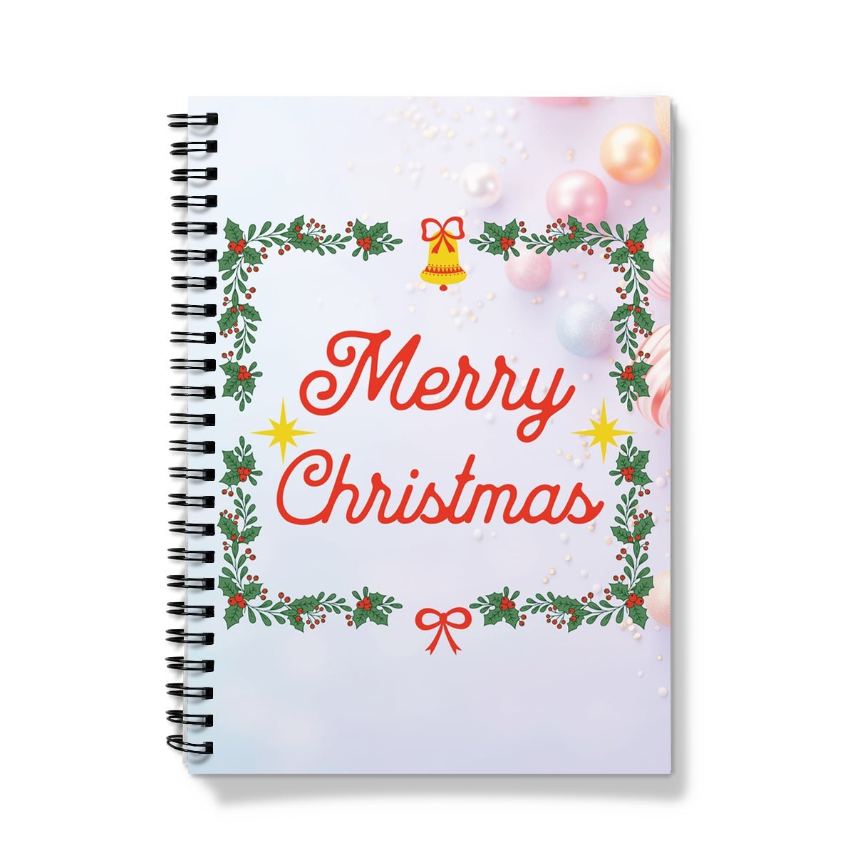 Merry Christmas Beads Spiral Notebook