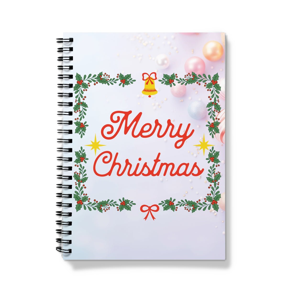 Merry Christmas Beads Spiral Notebook