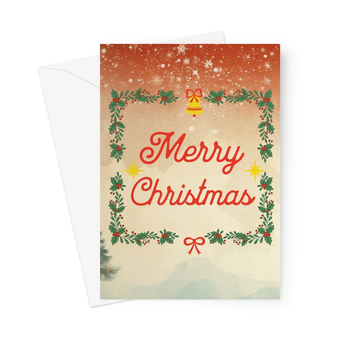 Merry Christmas Red Greeting Cards - Pack of 10 Cards