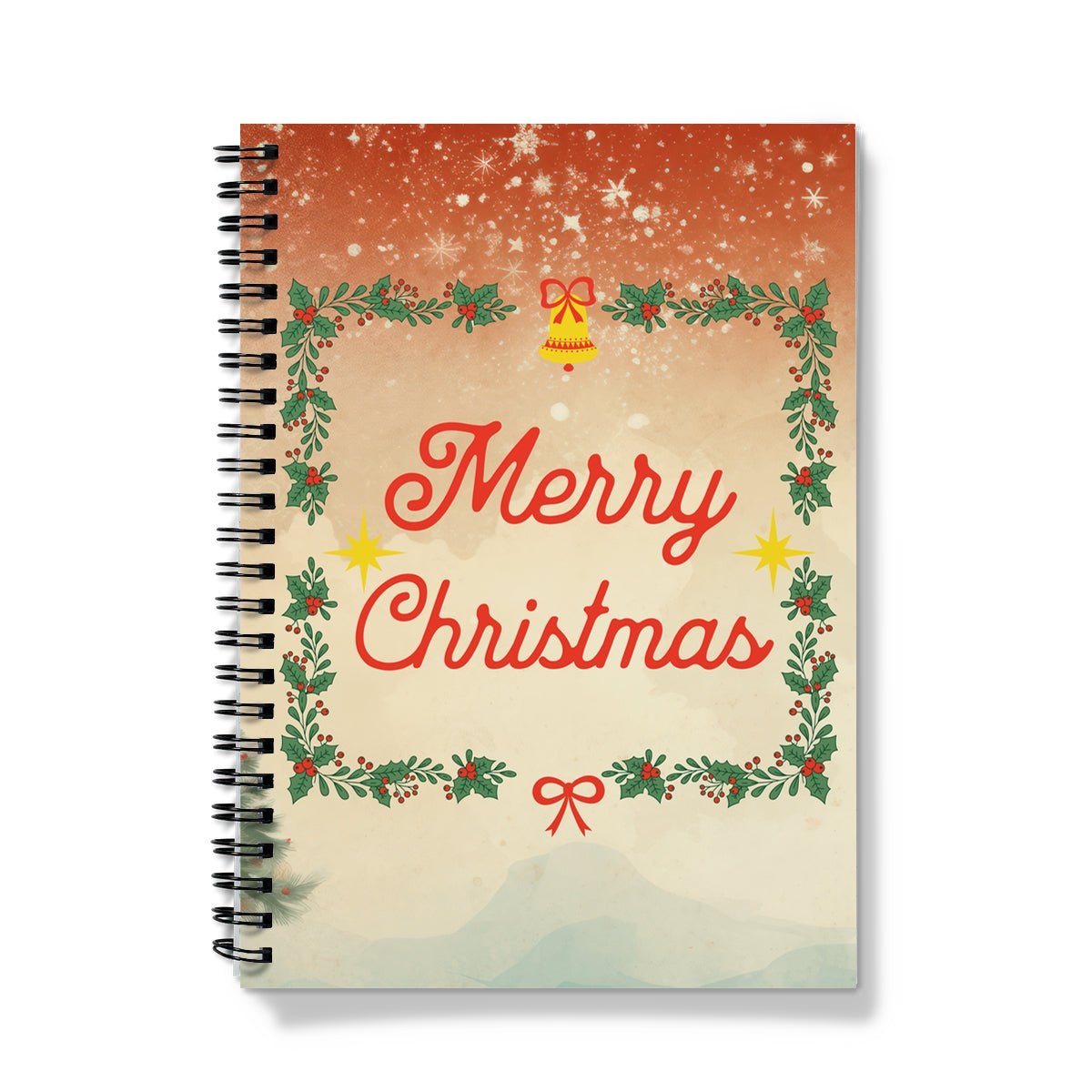 Merry Christmas Red Spiral Notebook