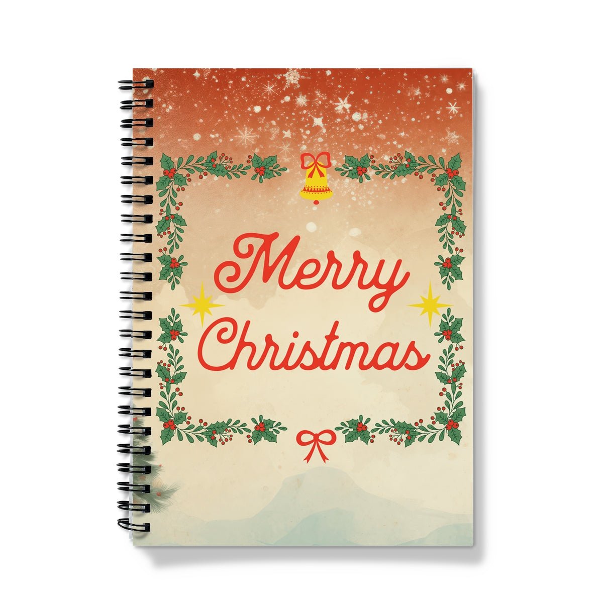 Merry Christmas Red Spiral Notebook