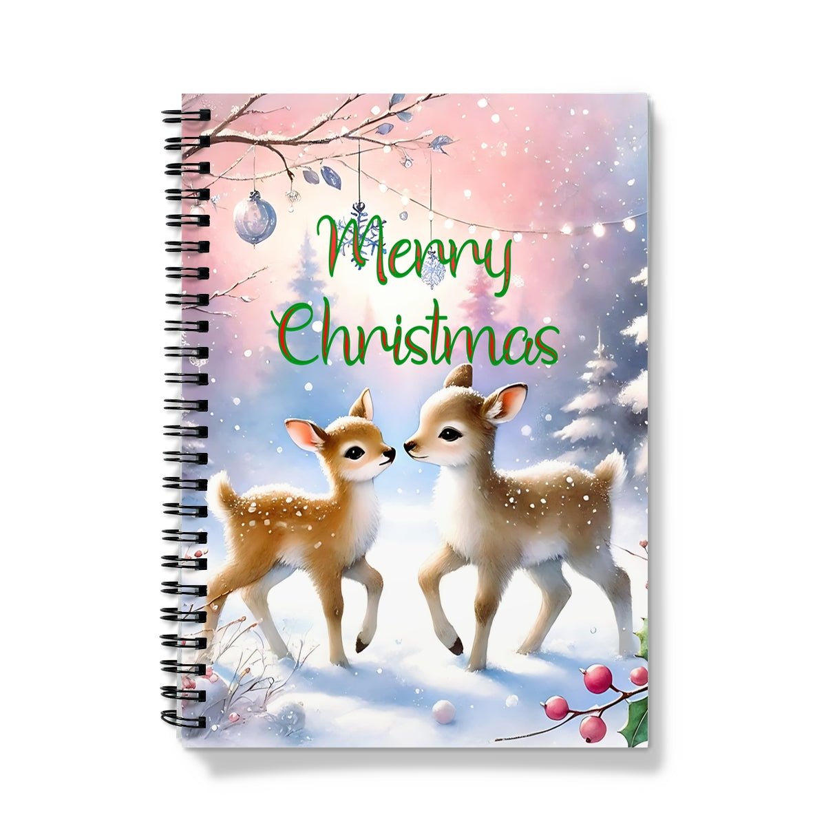 Merry Christmas Reindeers Spiral Notebook