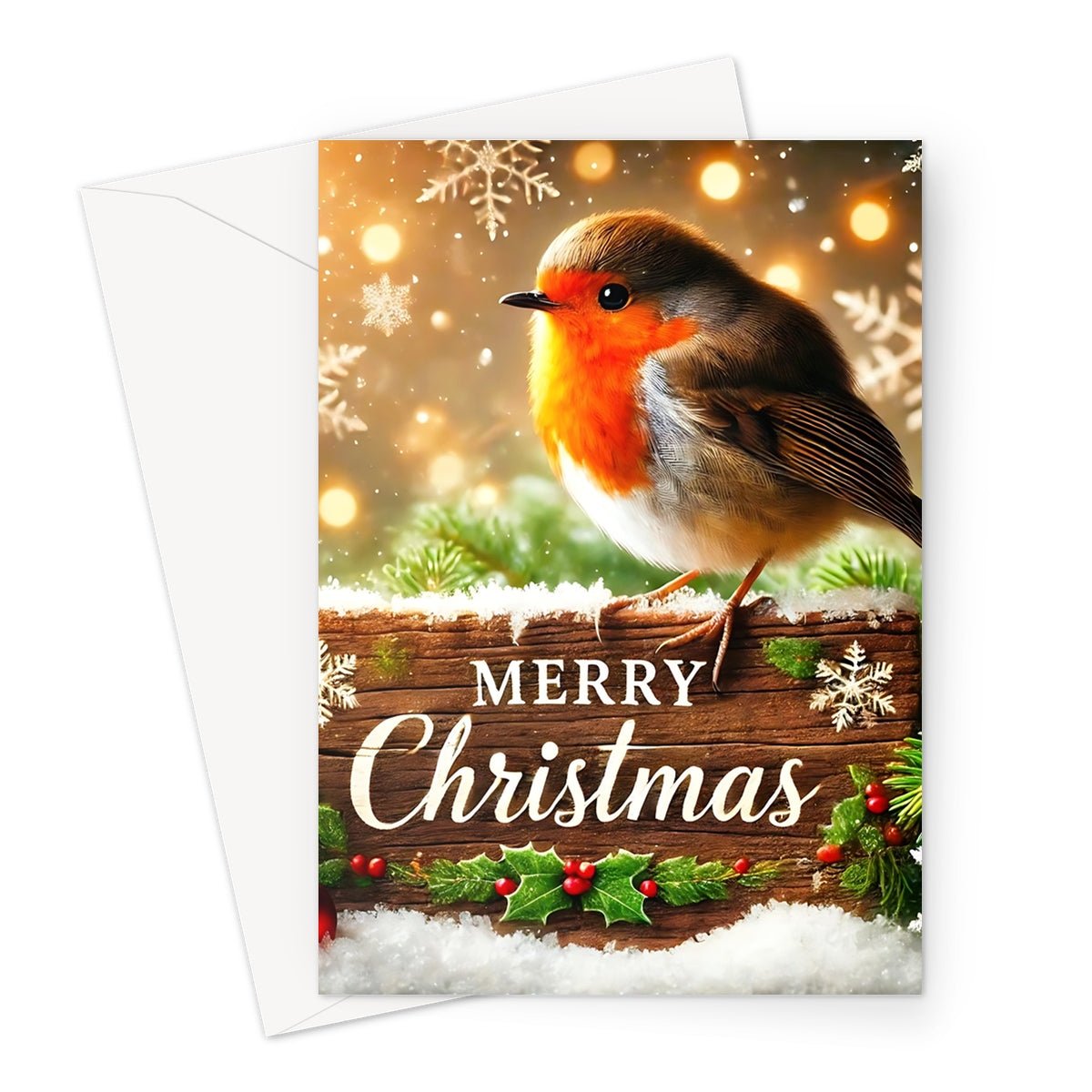 Merry Christmas Robin Greeting Cards - Pack of 10 Cards