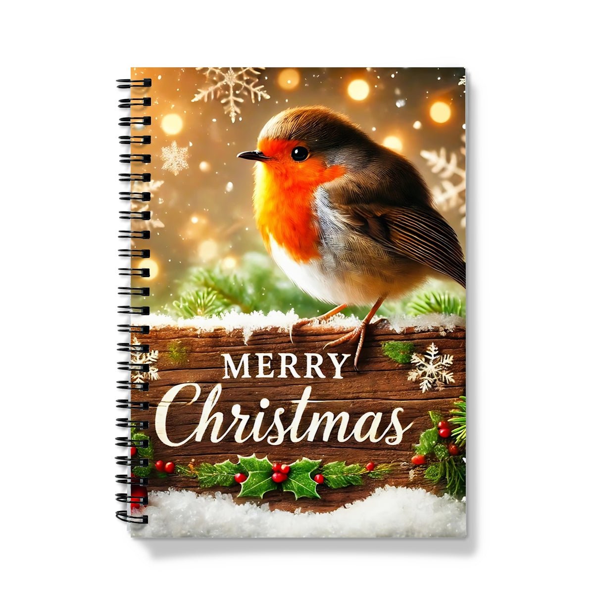 Merry Christmas Robin Spiral Notebook