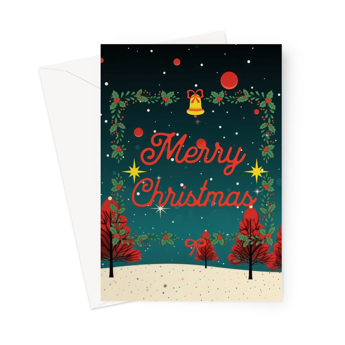 Merry Christmas Stars Greeting Cards - Pack of 10 Cards