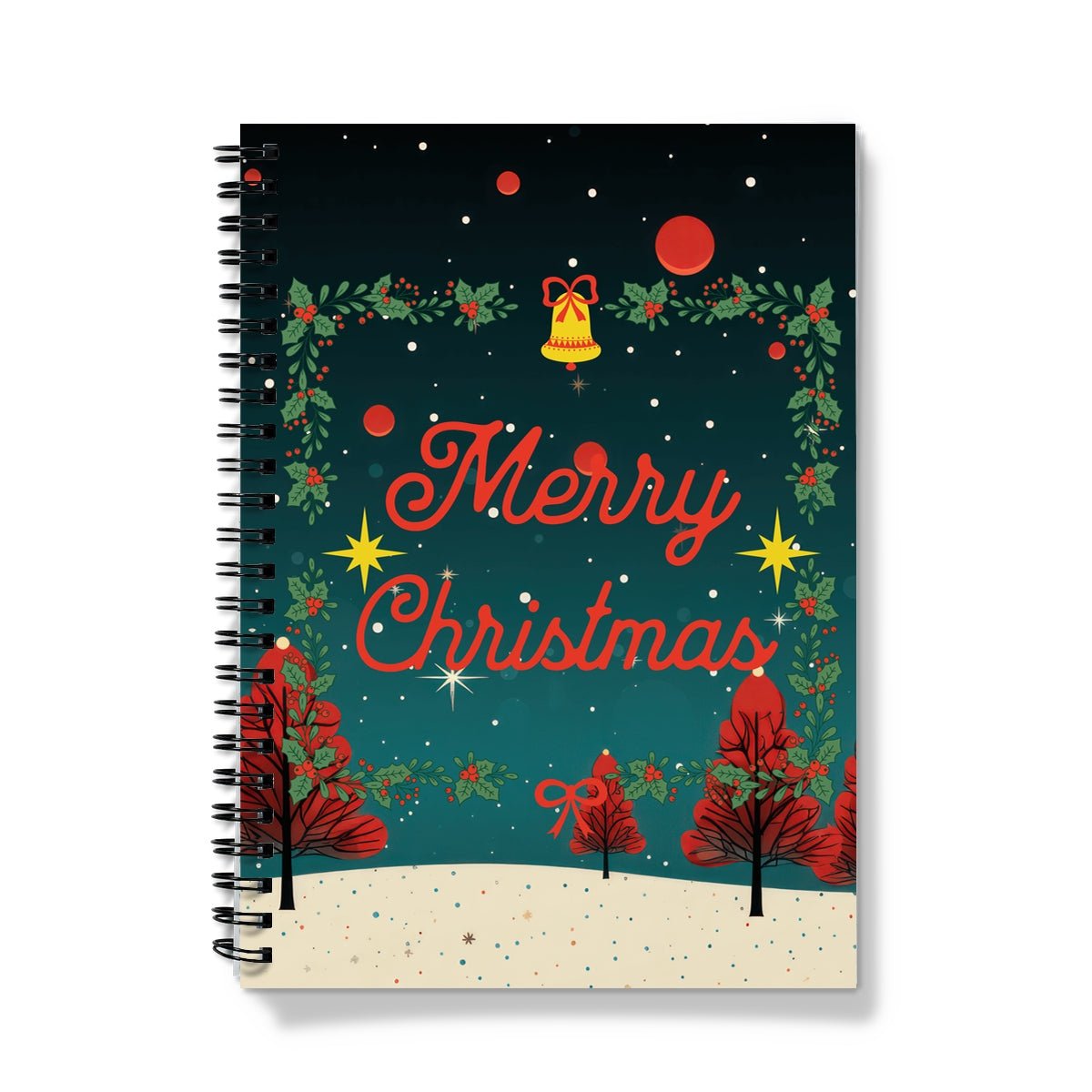 Merry Christmas Stars Spiral Notebook