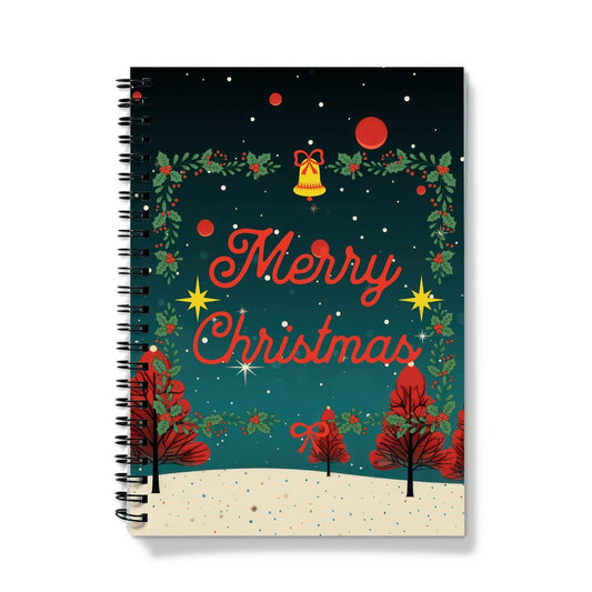 Merry Christmas Stars Spiral Notebook