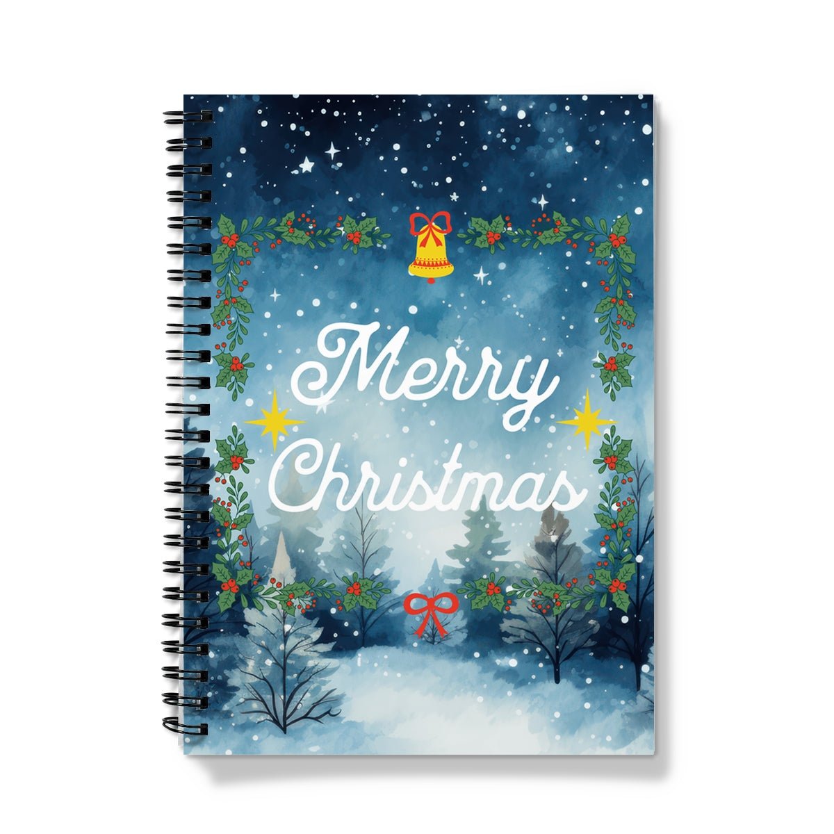 Merry Christmas White Spiral Notebook