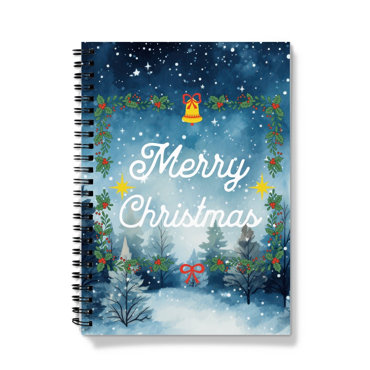 Merry Christmas White Spiral Notebook