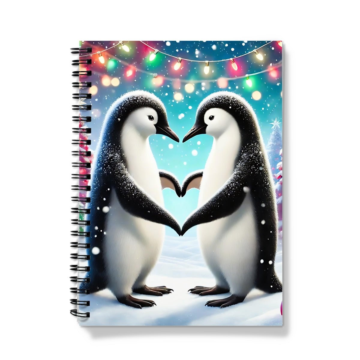Penguin Hearts Christmas Spiral Notebook